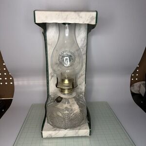 Lamplight‎ Farms Clear Glass Oil Lamp - Hexagon Embossed Horse & Buggy Design